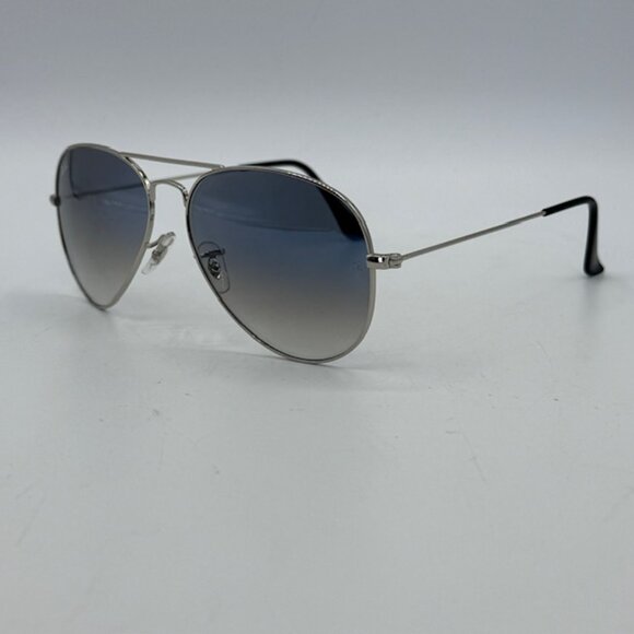 Ray-Ban Aviator Sunglasses RB3025 003/3F Silver Frame/Lt. Blue Gradient …